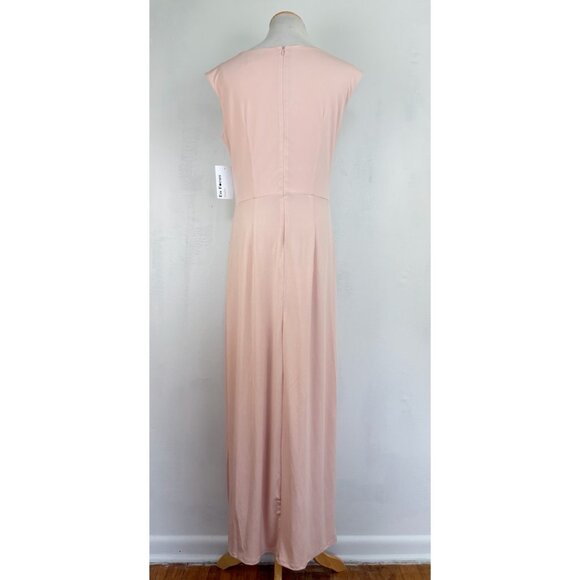 En Focus Studio Dress Size 8 NWT Pink Stretch Knit Maxi Sequin Sleeveless - Picture 5 of 6